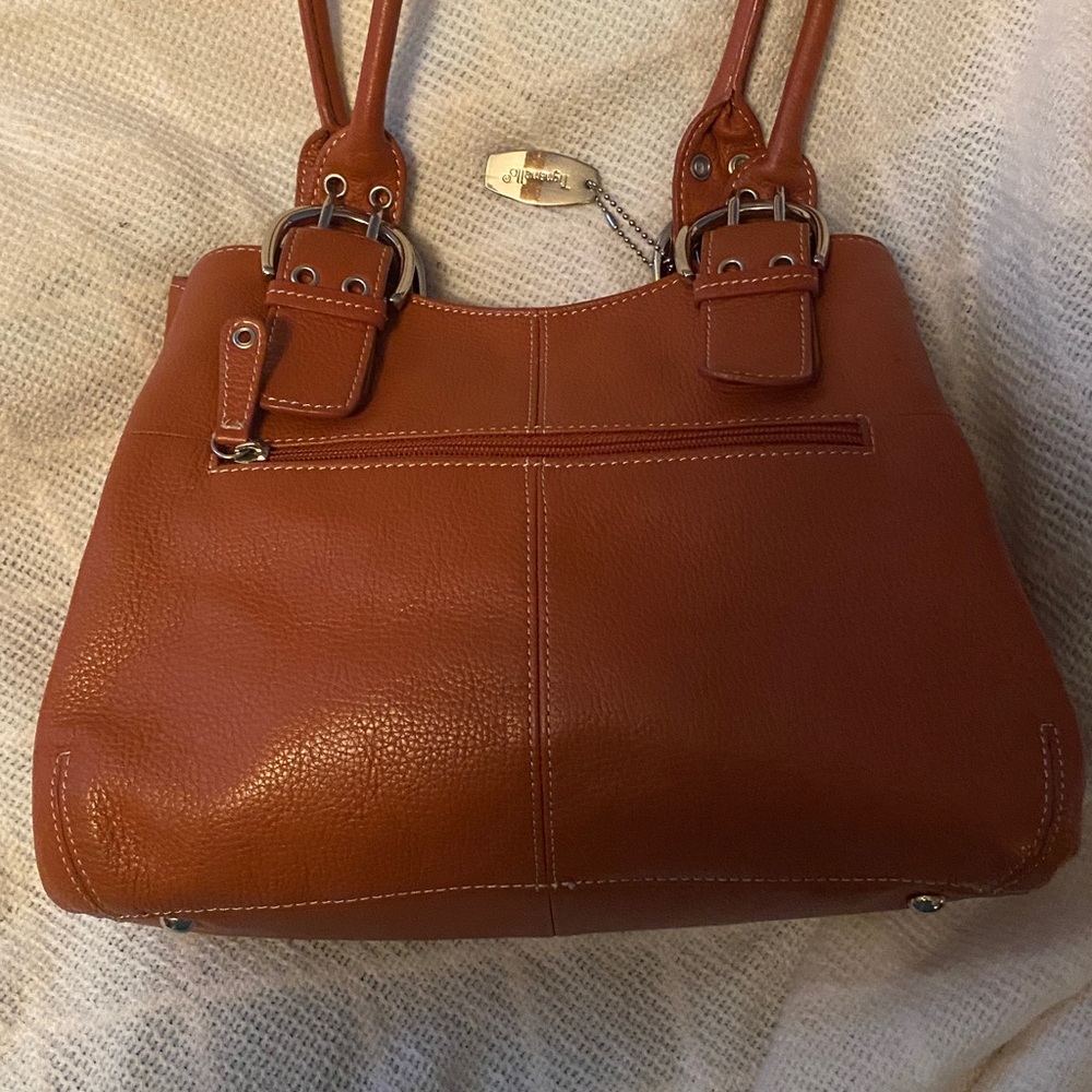 NEW set Tignanello  Brown Italian Leather Shoulder/Tote and matching wallet set. - Picture 8 of 13